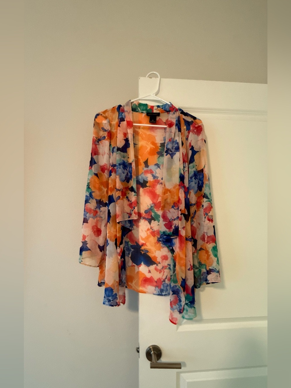 Investments Floral Sheer Kimono - Orange, Blue, Pink, Green, Cream